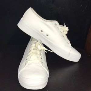 Vintage All White Leather Keds